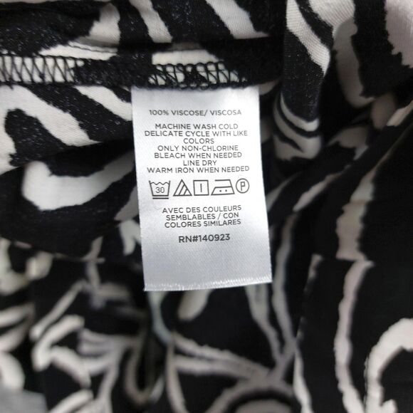 LOFT Jumpsuit Womens Small Black White Sleeveless Wide Leg Pocket Belt Viscose - Picture 11 of 14